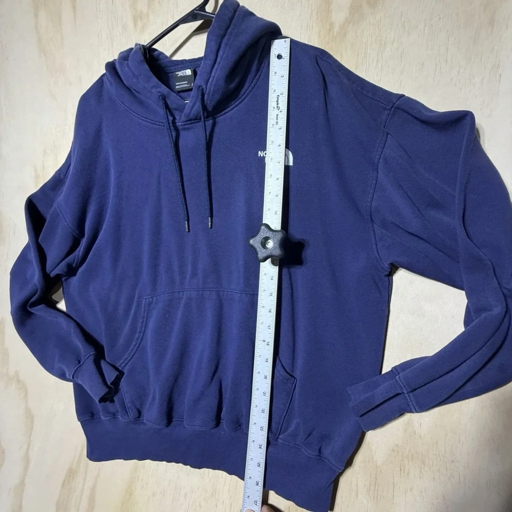 The North Face Men's Large Blue Pullover Hoodie Logo Sweatshirt Outdoor Casual